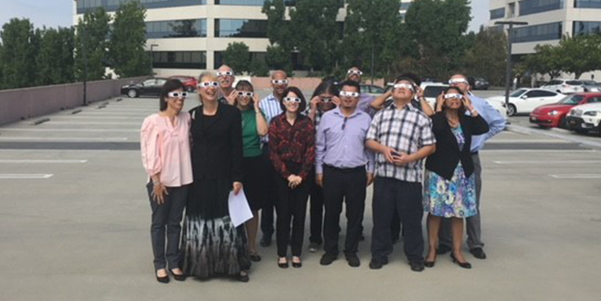 Culver City Staff watching eclipse